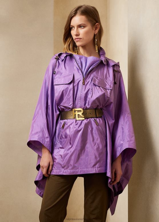 Жене Ralph Lauren бецкман пончо од свиленог тафта V2V449294 лила
