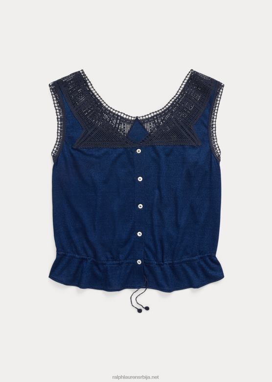 Жене Ralph Lauren камисол са хекланим украсима V2V443639 индиго