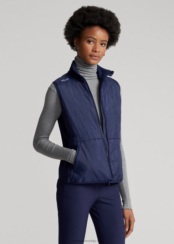 Жене Ralph Lauren прошивени предњи хибридни прслук са пуним патентним затварачем V2V443755 префињена морнарица