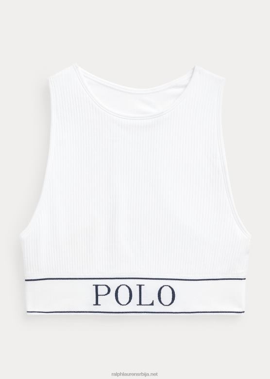 Жене Ralph Lauren бешавни изрезани резервоар за драгуљ V2V443367 Бели облак