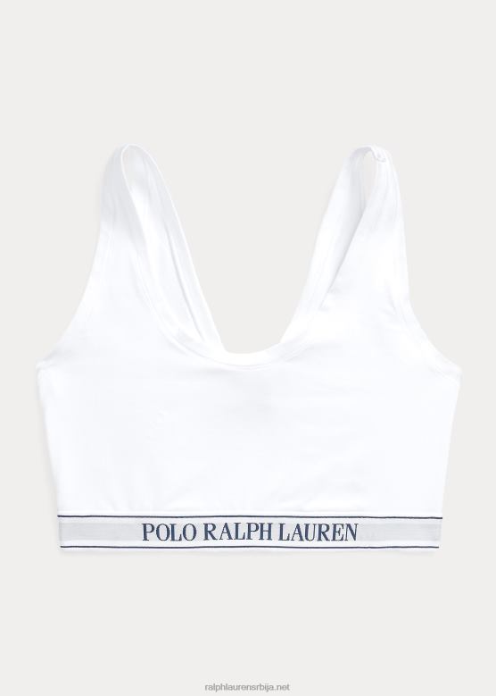 Жене Ralph Lauren репеат-лого сцооп цроппед танк V2V443389 Бели облак