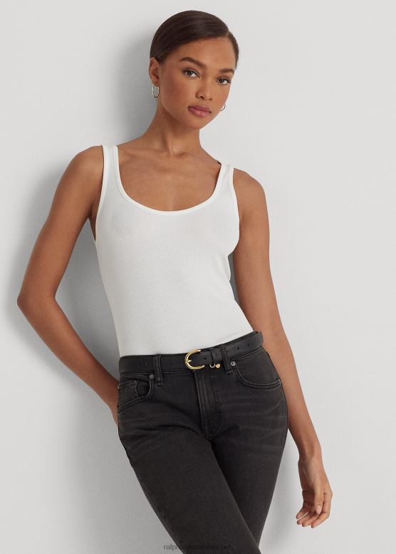 Жене Ralph Lauren топ од мешавине памука V2V443824 бео