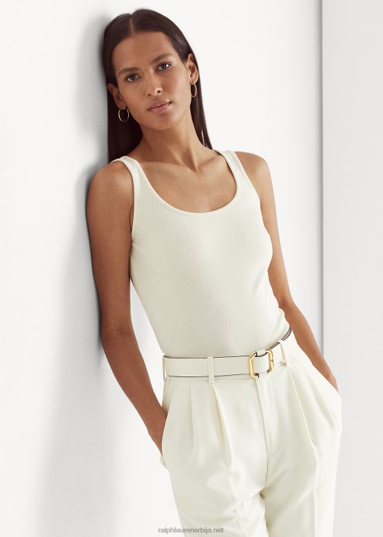 Жене Ralph Lauren топ од мешавине памука V2V443827 крема од маскарпонеа