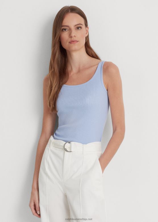 Жене Ralph Lauren топ од мешавине памука V2V444313 шљунак плава