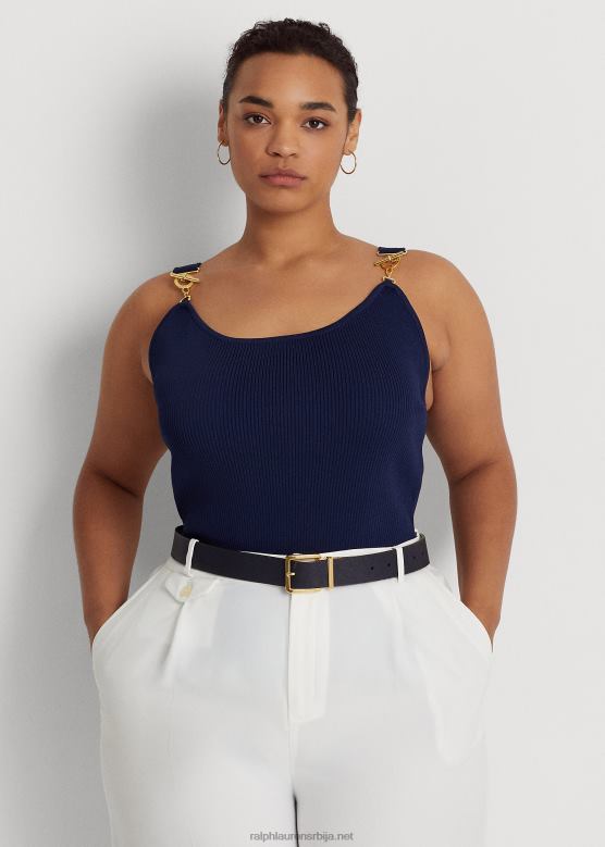Жене Ralph Lauren плетена мајица без рукава V2V444811 префињена морнарица