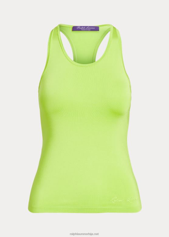 Жене Ralph Lauren растезљива свилена мајица са тркачким леђима V2V449372 цитрон