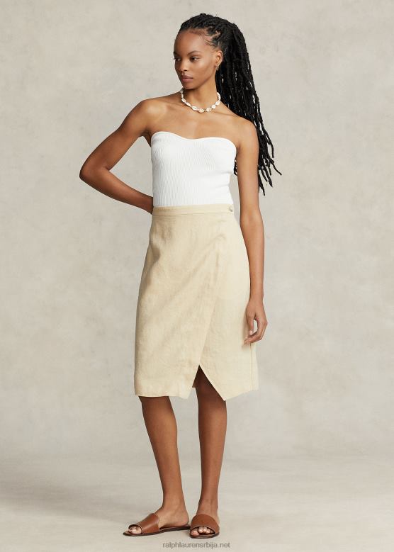 Жене Ralph Lauren сукња од платна V2V442958 основни песак