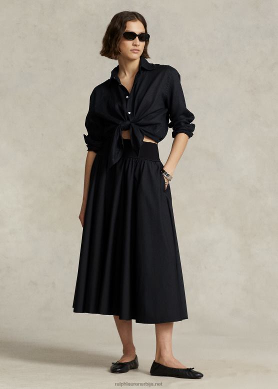 Жене Ralph Lauren сукња А-кроја са скупљеним јармом V2V442961 црн