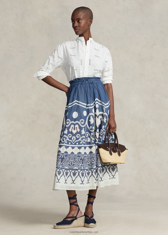 Жене Ralph Lauren сукња а-кроја са воалом са перли V2V443052 пролећна штампа крстарења