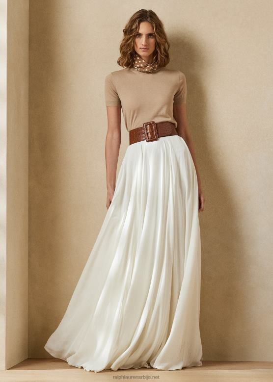 Жене Ralph Lauren Магуире испрана сатенска сукња V2V443469 лук крема