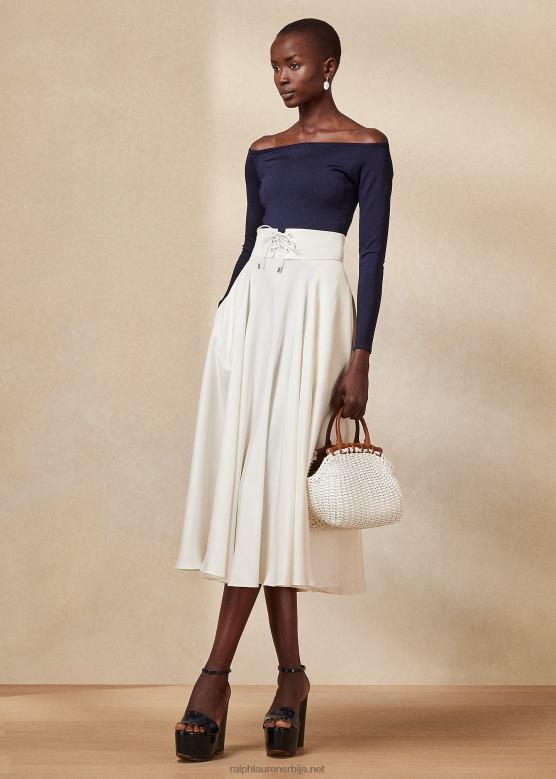 Жене Ralph Lauren абертон свилена шантунг сукња V2V443513 бело