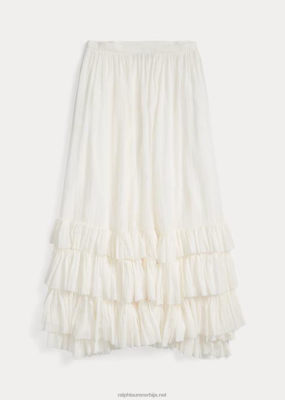 Жене Ralph Lauren сукња од памучног воала са воланима V2V443624 крем