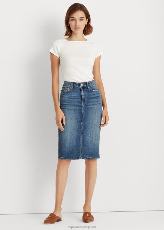 Жене Ralph Lauren Тексас сукња V2V444011 залазак сунца индиго прање