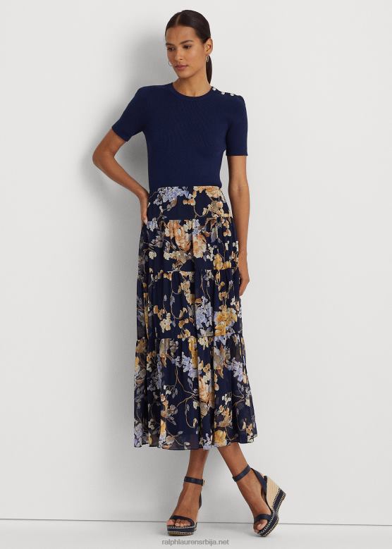 Жене Ralph Lauren сукња од жоржета са набораним цветовима V2V444105 морнарица мулти