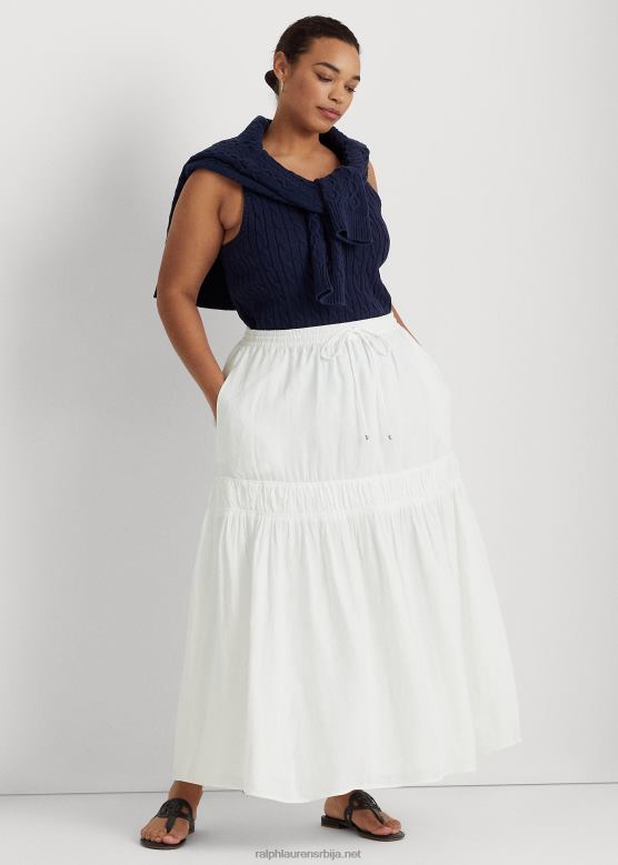 Жене Ralph Lauren ланена макси-сукња V2V444556 бео