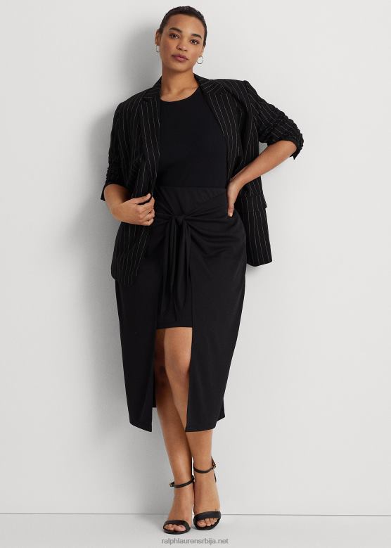 Жене Ralph Lauren миди сукња од растезљивог дреса са краватом V2V444567 црн