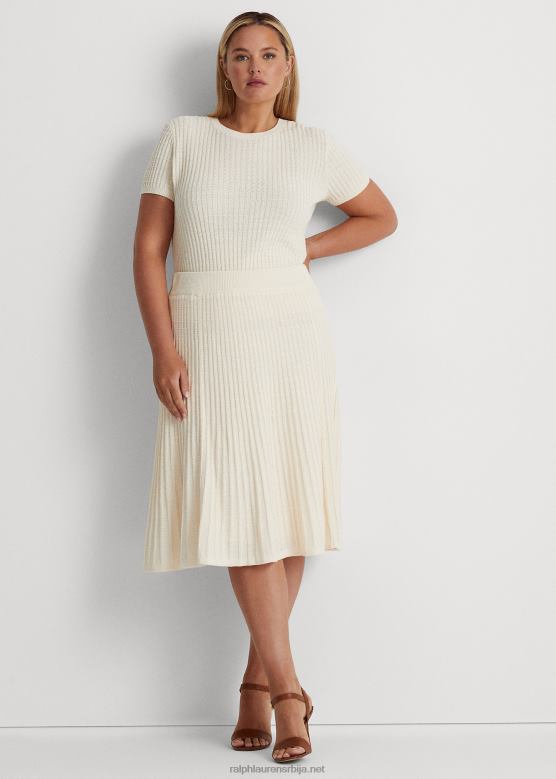 Жене Ralph Lauren ланено-памучна плетена сукња V2V444608 крема од маскарпонеа