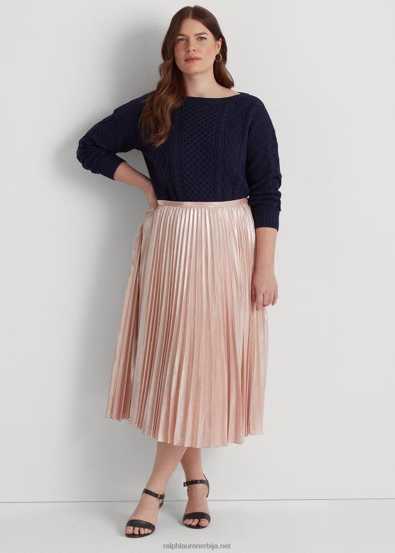 Жене Ralph Lauren плисирана сукња од металик шифона V2V444679 светло розе