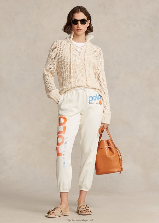 Жене Ralph Lauren Тренирка од флиса са логом и графиком таласа V2V443050 цлубхоусе цреам