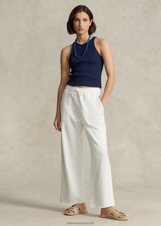 Жене Ralph Lauren панталона од флиса са одсеченим рубом V2V443057 палуба бела