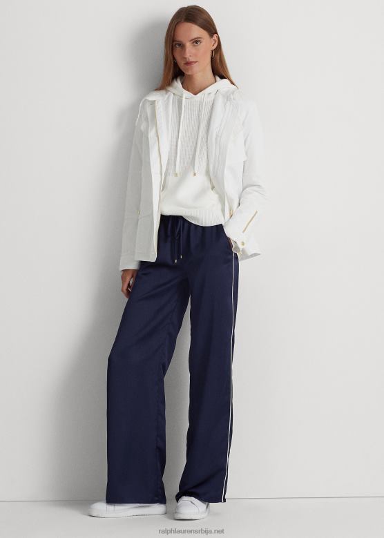 Жене Ralph Lauren панталоне широких чарапа са бочним тракама V2V444879 префињена морнарско/бела
