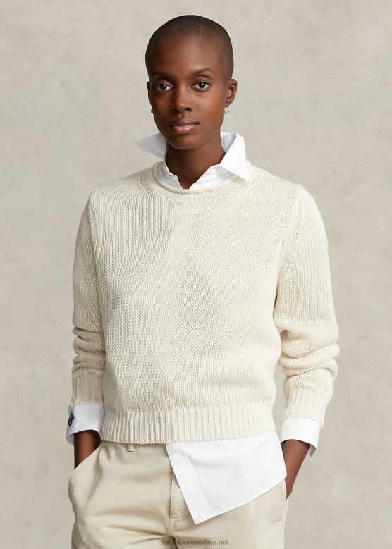 Жене Ralph Lauren ланено-памучни џемпер V2V442926 пергамент крем