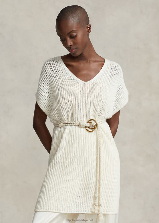 Жене Ralph Lauren туника од мерино вуне отвореног шава V2V443112 тамна крема