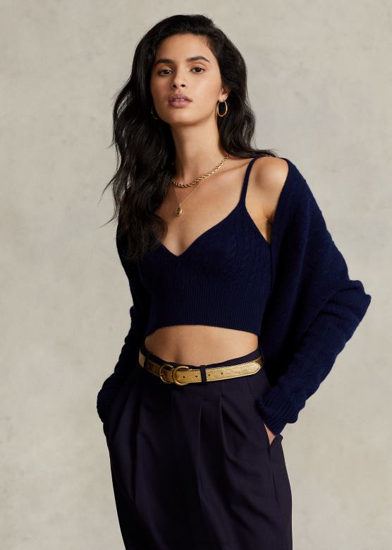 Жене Ralph Lauren плетена вуна-кашмир бралет V2V443115 морнарица