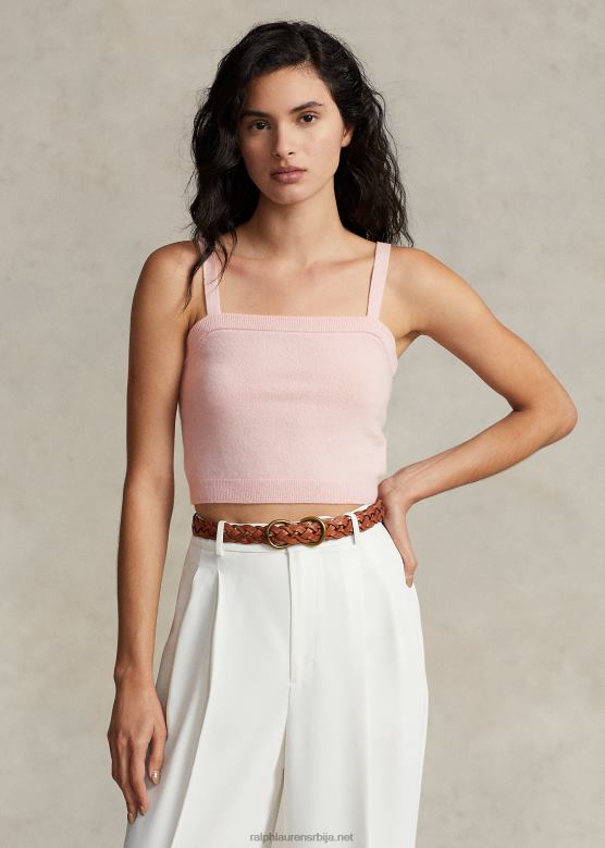 Жене Ralph Lauren мајица са равним изрезом од кашмира V2V443202 ружичасти песак