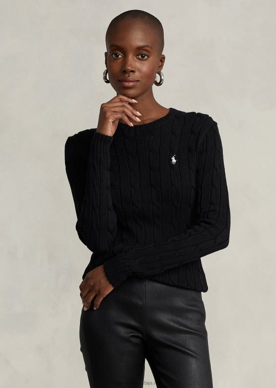 Жене Ralph Lauren џемпер од кабловског плетења слим фит V2V443359 црно бели