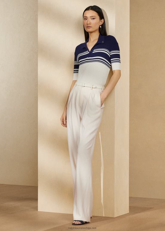 Жене Ralph Lauren поло џемпер у боји мерино-свиле V2V443478 бело/лук морнарско мулти