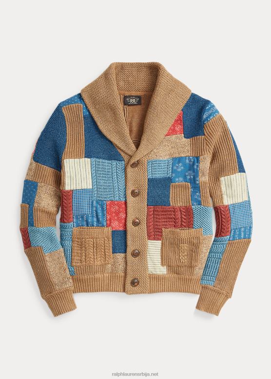 Жене Ralph Lauren индиго кардиган са шал-крагном V2V443647 браон мулти