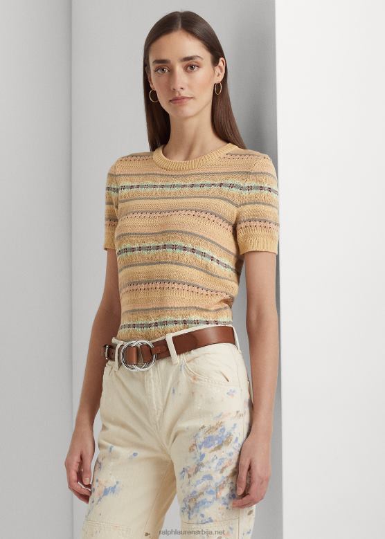 Жене Ralph Lauren фер исле џемпер кратких рукава V2V444389 тан мулти
