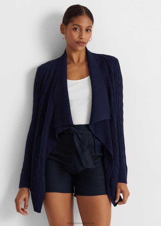 Жене Ralph Lauren ланено-памучни плетени кардиган V2V444393 префињена морнарица