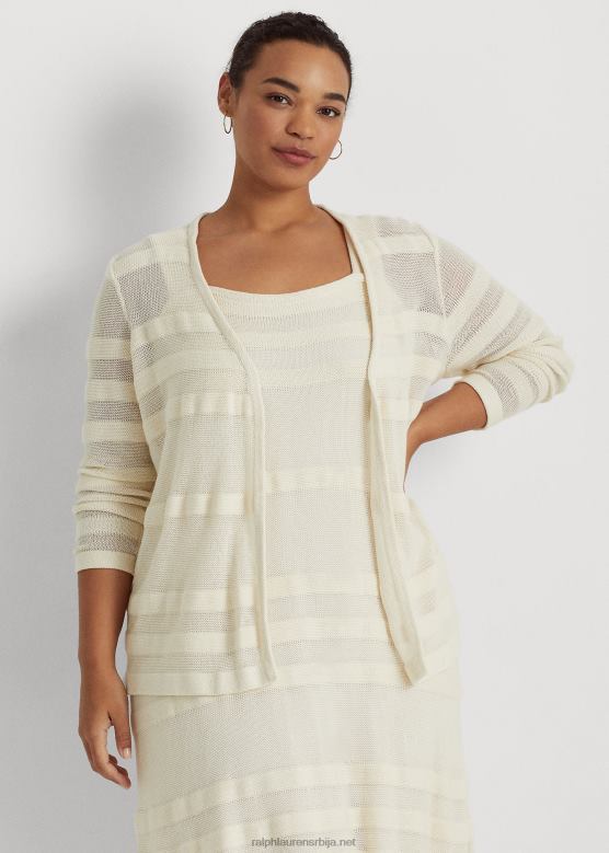 Жене Ralph Lauren плетени кардиган на пруге V2V444646 крема од маскарпонеа