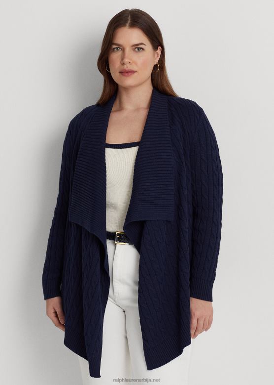 Жене Ralph Lauren ланено-памучни плетени кардиган V2V444659 префињена морнарица