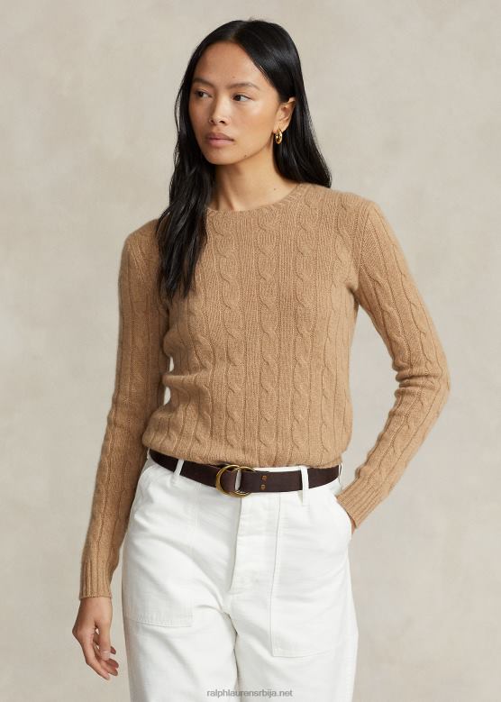 Жене Ralph Lauren плетени џемпер од кашмира V2V449120 колекција камил меланге