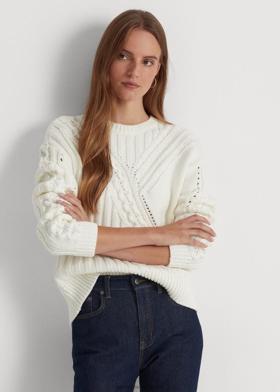 Жене Ralph Lauren џемпер од мешавине памука V2V449544 бео