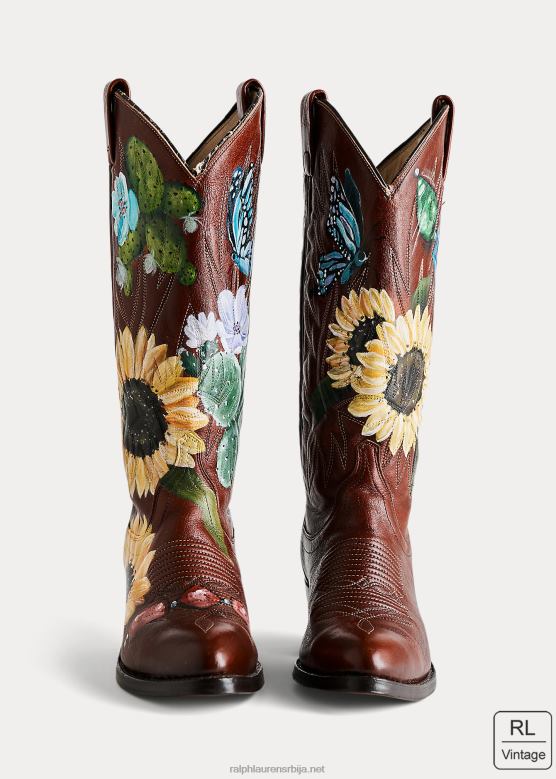 Жене Ralph Lauren ручно осликана старинска каубојска чизма (1978) V2V449638