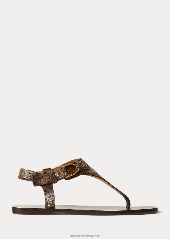 Жене Ralph Lauren деланцие велингтон металик сандале V2V444975 бронза