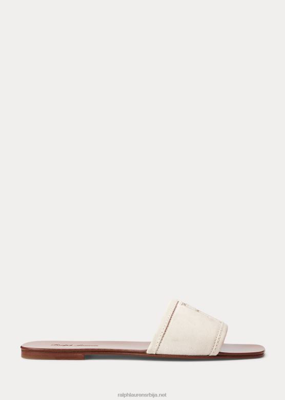 Жене Ralph Lauren андела клизне сандале од телећег антилопа V2V444982 лук крема