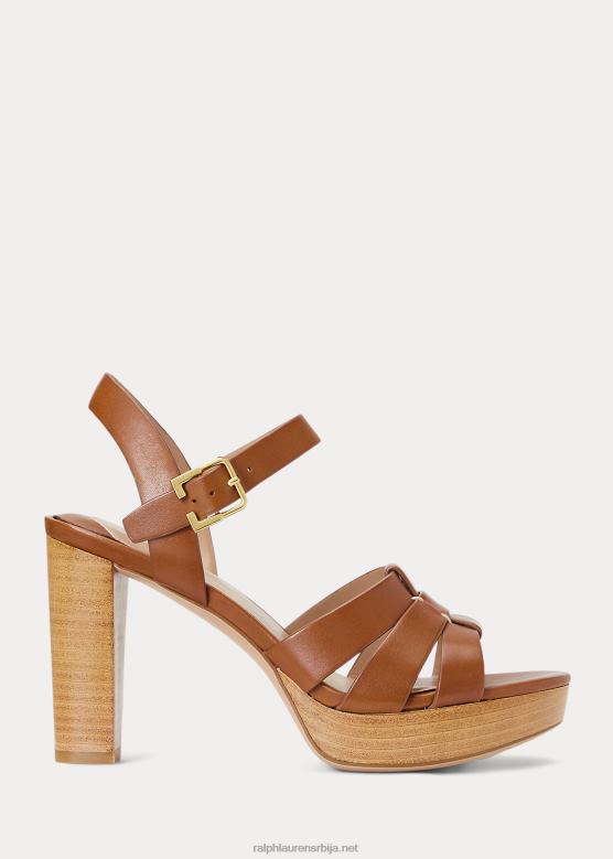 Жене Ralph Lauren соффиа сандале од брушене коже V2V444997 дубок седласти тен