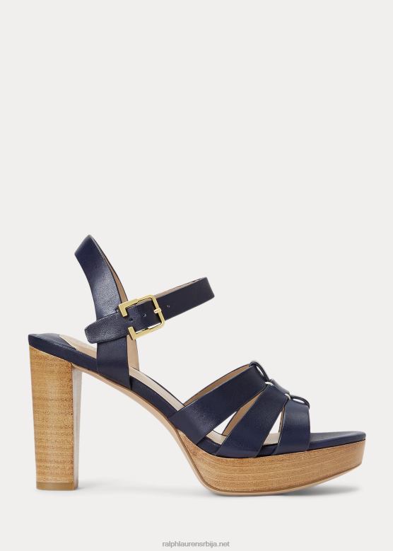 Жене Ralph Lauren соффиа сандале од брушене коже V2V444998 префињена морнарица