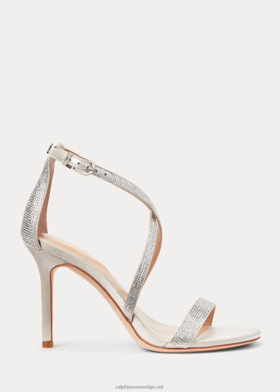 Жене Ralph Lauren габриеле сандале од сатена и кристала V2V445003 сребро/кристал