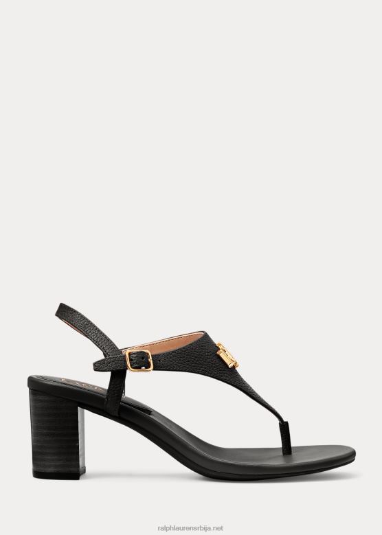 Жене Ralph Lauren вестцотт ии пресвучене кожне сандале V2V445007 црн