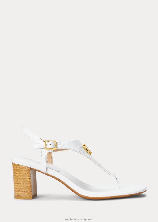 Жене Ralph Lauren вестцотт ии рељефне кожне сандале V2V445010 рл бело
