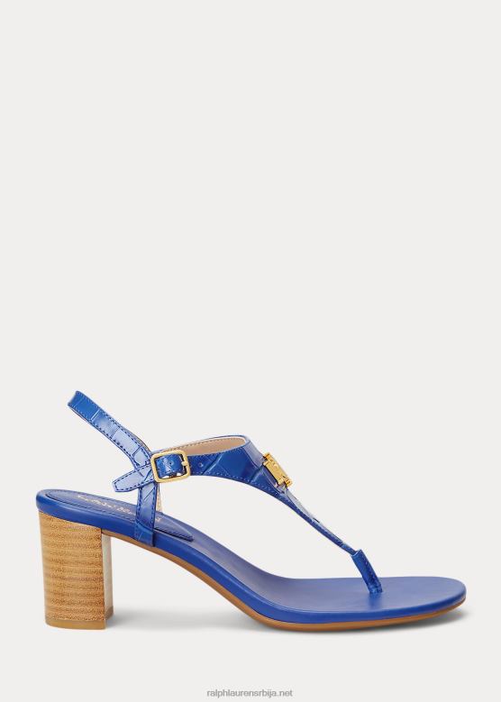 Жене Ralph Lauren вестцотт ии рељефне кожне сандале V2V445011 плави сатурн