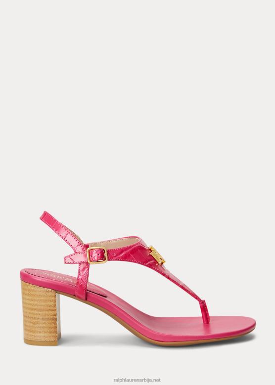 Жене Ralph Lauren вестцотт ии рељефне кожне сандале V2V445012 спорт пинк
