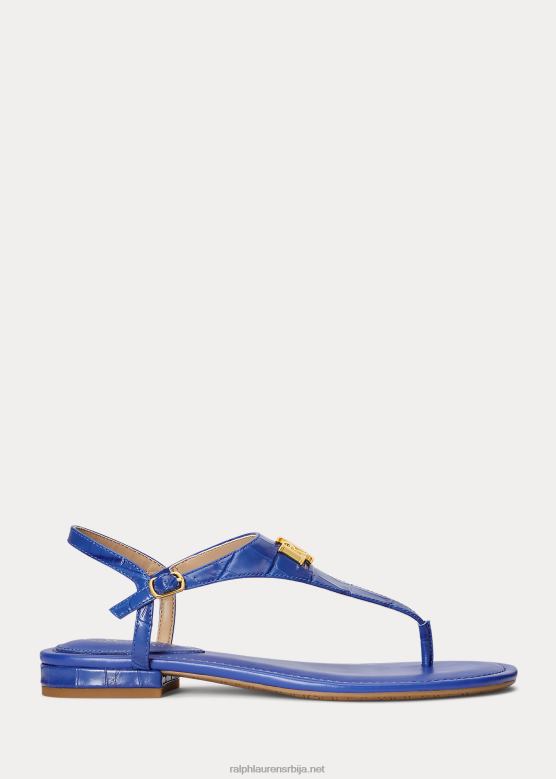 Жене Ralph Lauren еллингтон рељефне кожне сандале V2V449597 плави сатурн