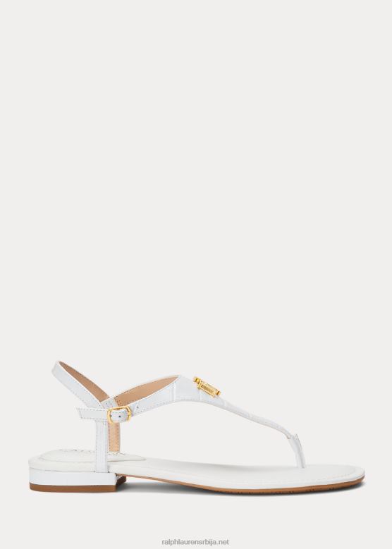 Жене Ralph Lauren еллингтон рељефне кожне сандале V2V449599 рл бело